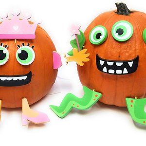 Pumpkin Decor Kit Push in No Carve Fall Halloween Thanksgiving Princess Monster